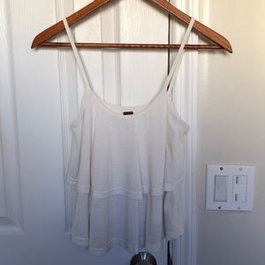 Cream crop top tank